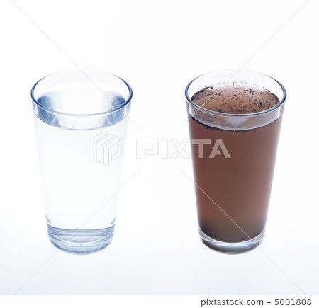 Clean and dirty water in drinking glass - concept Clean and dirty water in drinking glass - concept 5001808
