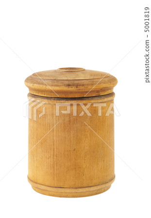 Old antique round food box isolated on white Old antique round food box isolated on white 5001819