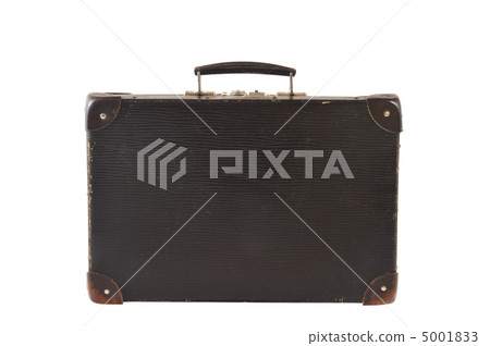 Old retro-styled travel suitcase isolated on white background 5001833