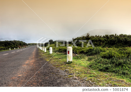 Road in Plateau of Parque natural de Madeira, Madeira island,  Portugal 5001874