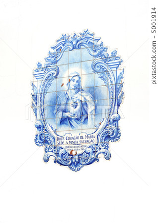 Azulejos - Portuguese glazed tiles, Parish church, Canico, Madeira, Portugal Azulejos - Portuguese glazed tiles, Parish church, Canico, Madeira, Portugal 5001914