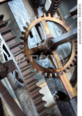 Medieval astronomical clock in St.Vitus cathedral, Prague, Prague castle - interior - detail. Medieval astronomical clock in St.Vitus cathedral, Prague, Prague castle - interior - detail. 5001935