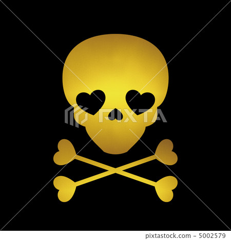Skull Mark -15 ■ Skull, Bone, Heart, Gold, Black 5002579