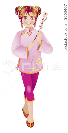 桃花和女孩 5003407