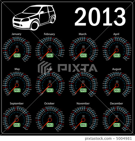 2013 year ñalendar speedometer car in vector. 2013 year ñalendar speedometer car in vector. 5004981