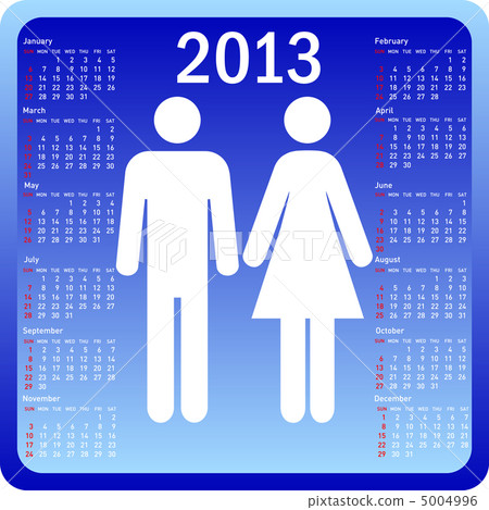 Stylish calendar family for 2013. Week starts on Sunday. Stylish calendar family for 2013. Week starts on Sunday. 5004996