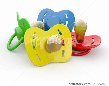 Baby's pacifiers on white isolated background. Baby's pacifiers on white isolated background. 5005260