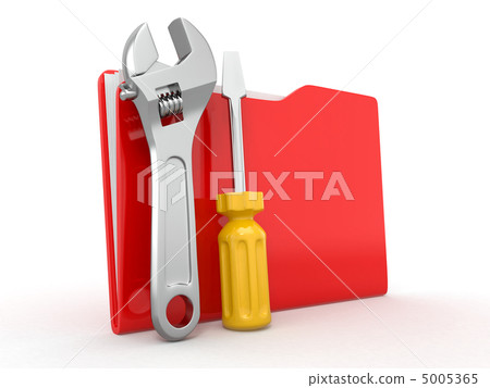 Folder and tools. 3d 5005365