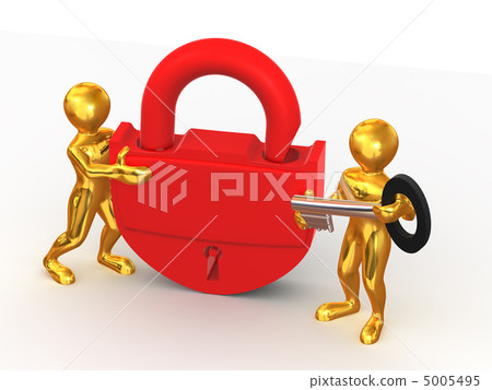 Two man with lock - Stock Illustration [5005495] - PIXTA
