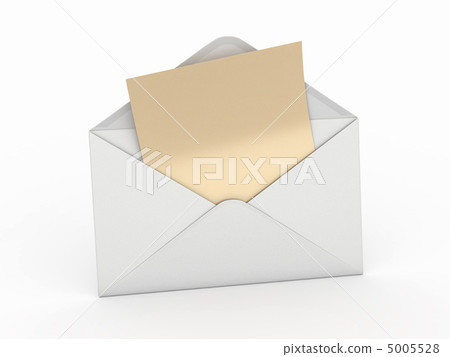 Mail. Envelope and empty letter.  3d 5005528