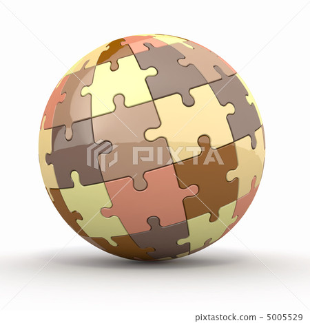 Globe or sphere from puzzles on white background 5005529
