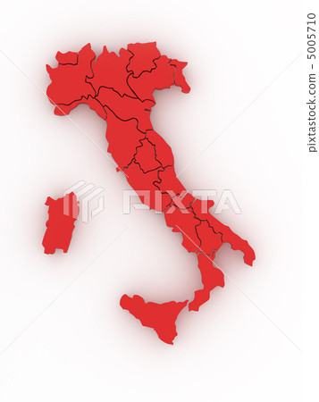 Three-dimensional map of Italy. 3d 5005710