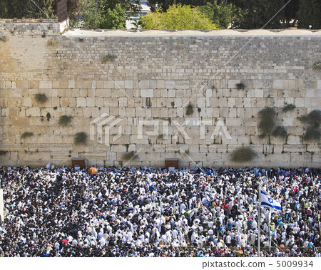 Jerusalem -  October 16: Prayer of Jews at Western Wall. Jerusal 5009934