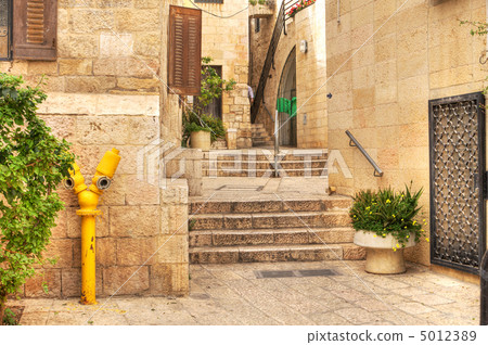 Old street in historic part of Jerusalem, Israel. 5012389