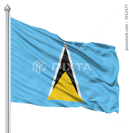 Waving flag of Saint Lucia Waving flag of Saint Lucia 5012477