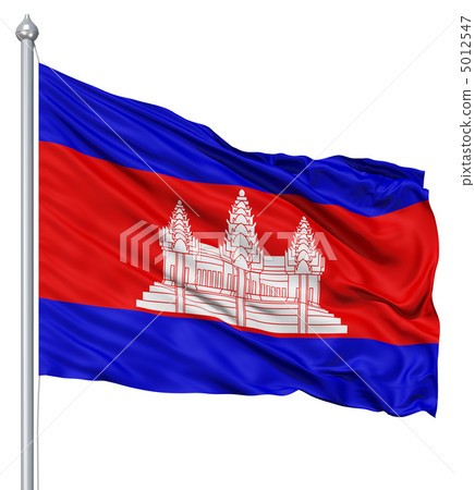 Waving flag of Cambodia 5012547