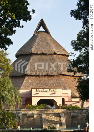 Tropical house with straw roof 5012975
