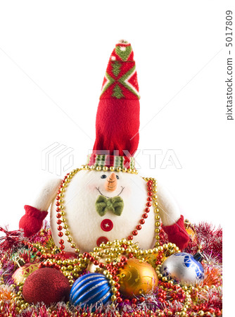 Christmas - white snowman and decoration balls 5017809