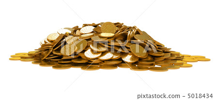 Heap of golden coins isolated Heap of golden coins isolated 5018434