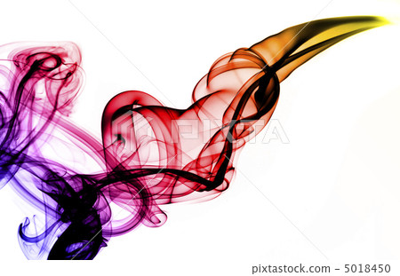 Colorful Magic fume abstract over white 5018450