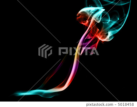 Colorful magic abstract fume curves over black 5018458