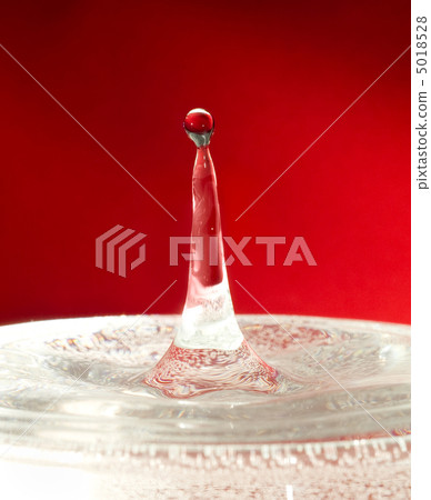 Extreme close-up. Falling water drops column 5018528