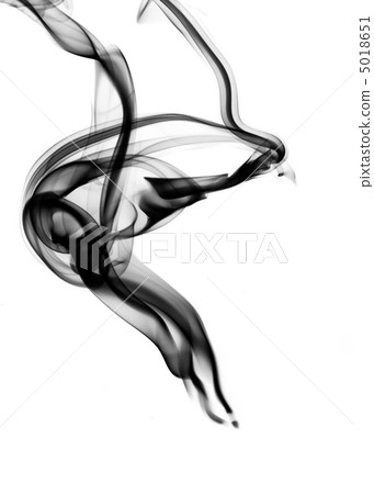 Black magic smoke shapes over white 5018651