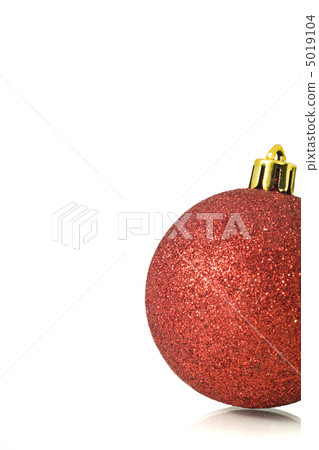 Christmas Decoration - single red ball over white Christmas Decoration - single red ball over white 5019104