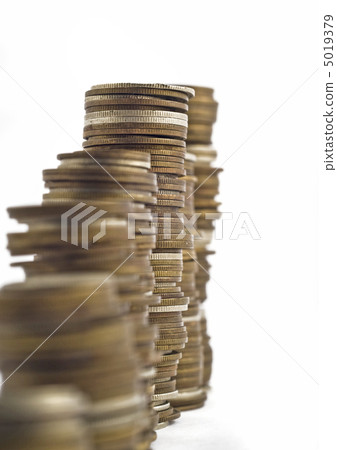 Towers assembled of coins. Slump or growth Towers assembled of coins. Slump or growth 5019379
