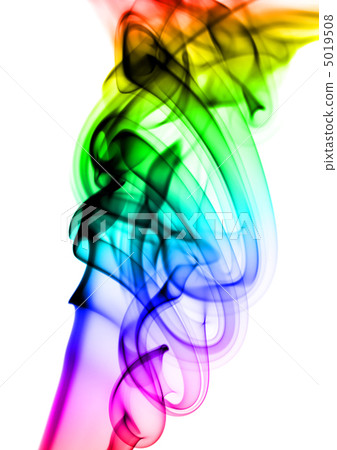 Abstract colorful smoke patterns on white Abstract colorful smoke patterns on white 5019508