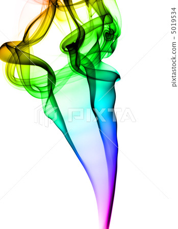 Abstract puff of colorful smoke on white 5019534