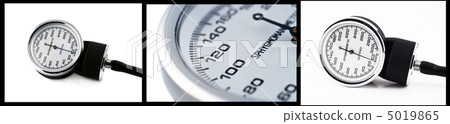 Collage of sphygmomanometer close up photos 5019865
