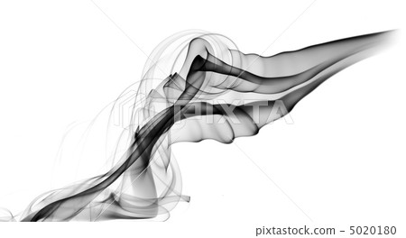 Abstract fume pattern on white 5020180