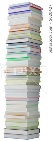 Education and knowledge. Tall heap of hardcovered books 5020427