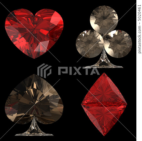 Colored Diamond shaped Card Suits 5020461