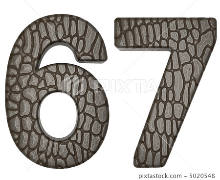 Alligator skin font 6 7 digits 5020548