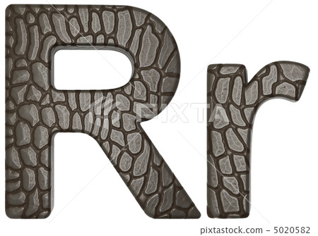 Alligator skin font R lowercase and capital letters 5020582