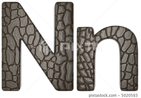 Alligator skin font N lowercase and capital letters 5020583