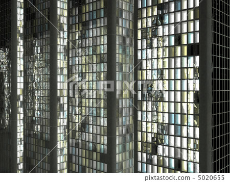 Abstract Office buildings with lighted windows 5020655