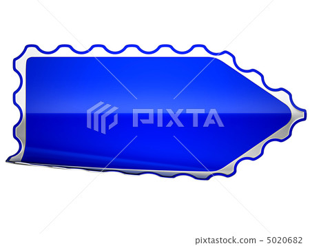 Blue jagged bent sticker or label Blue jagged bent sticker or label 5020682