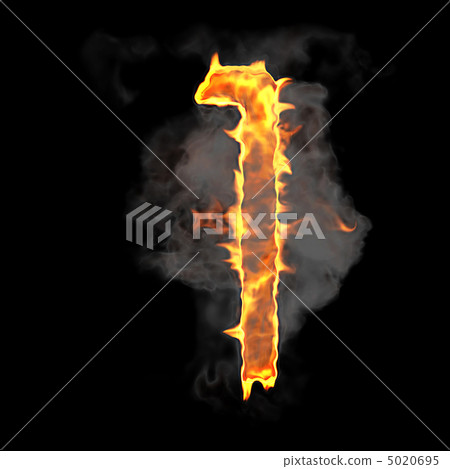 Burning and flame font 1 numeral Burning and flame font 1 numeral 5020695