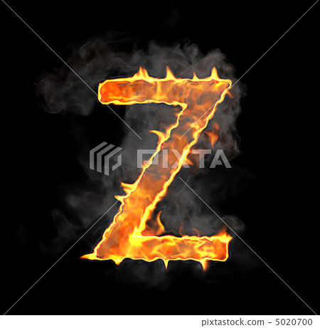 Burning and flame font Z letter 5020700
