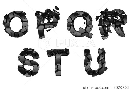 Broken O-U font letters Broken O-U font letters 5020703
