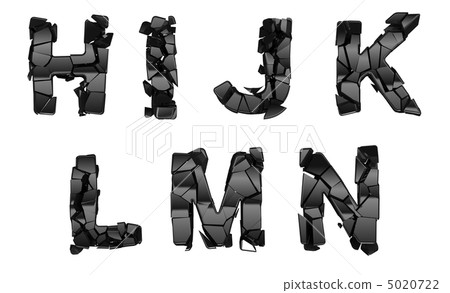 Broken H-N font letters Broken H-N font letters 5020722