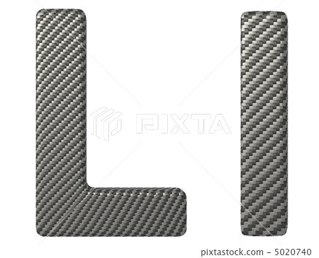 Carbon fiber font L lowercase and capital letters 5020740