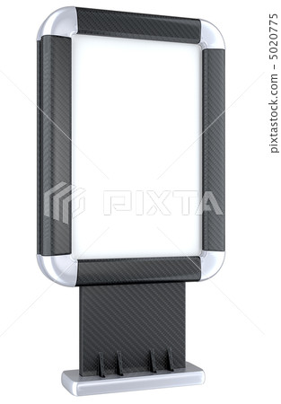Carbon fiber advertising lightbox on stand isolated Carbon fiber advertising lightbox on stand isolated 5020775