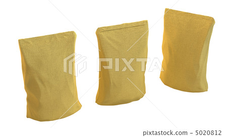 Burlap Package for tea or coffee isolated 5020812