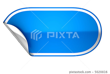Blue rounded hamous sticker or label on white Blue rounded hamous sticker or label on white 5020816