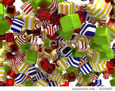 Colorful Abstract cubic shapes or bonbons isolated 5020985