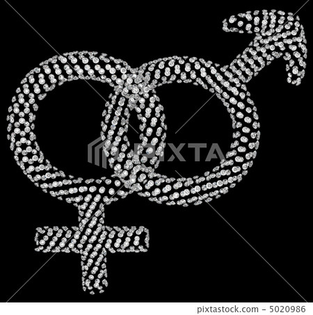 Diamond male and female gender symbols Diamond male and female gender symbols 5020986